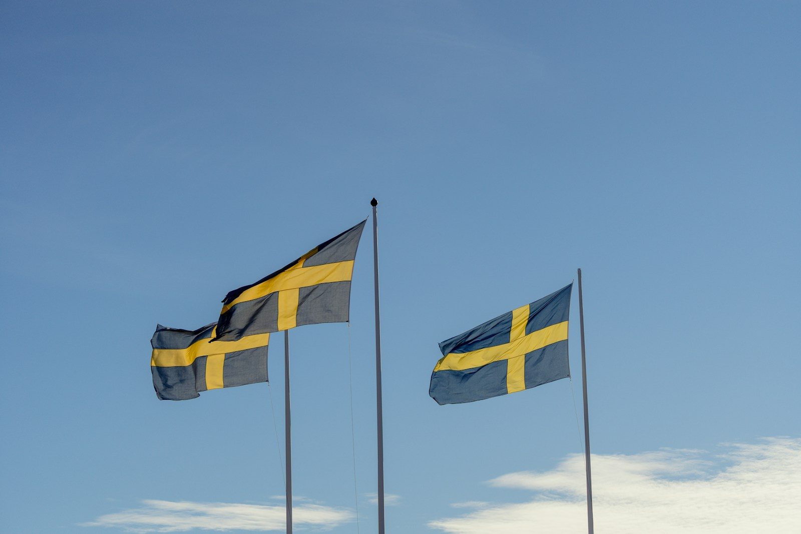 a few flags flying in the air